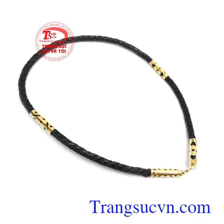 Dây da bọc vàng thời trang 18k,Dây chuyền vàng,Dây chuyền nam Dây da bọc vàng thời trang 18k,Dây chuyền vàng,Dây chuyền nam