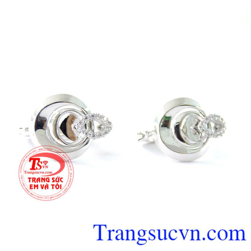 Đôi bông tai vàng trắng,Hoa tai vàng tây,Trang sức vàng Đôi bông tai vàng trắng,Hoa tai vàng tây,Trang sức vàng