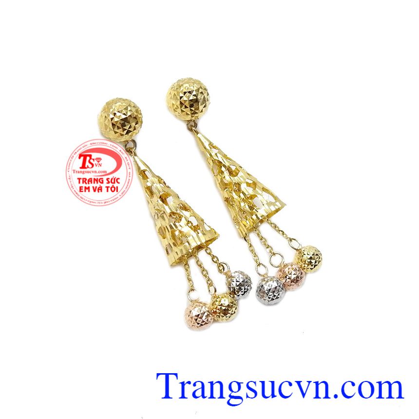 Hoa tai cá tính vàng 10k,Hoa tai vàng tây,Trang sức nữ Hoa tai cá tính vàng 10k,Hoa tai vàng tây,Trang sức nữ