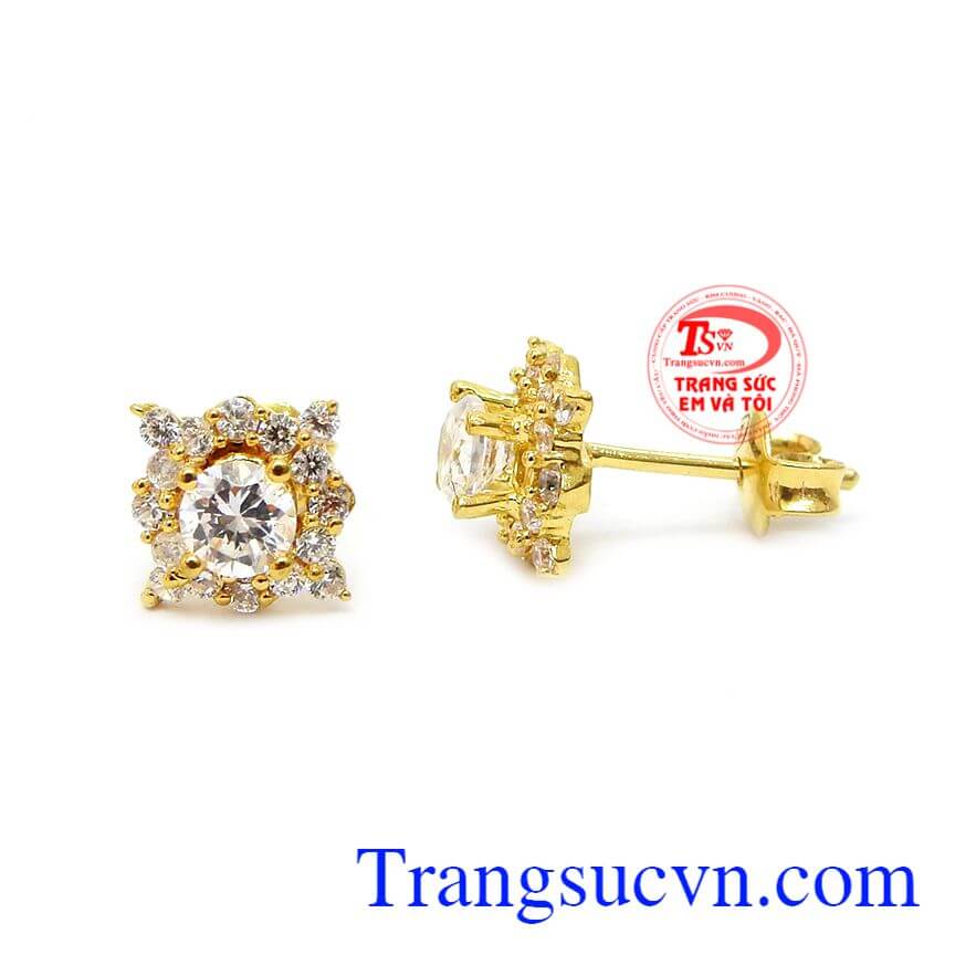 Hoa tai đáng yêu,Hoa tai vàng tây,Trang sức nữ Hoa tai đáng yêu,Hoa tai vàng tây,Trang sức nữ