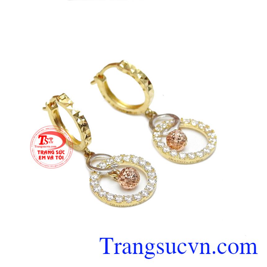 Hoa tai dễ thương vàng 10k,Hoa tai vàng tây,Trang sức nữ Hoa tai dễ thương vàng 10k,Hoa tai vàng tây,Trang sức nữ