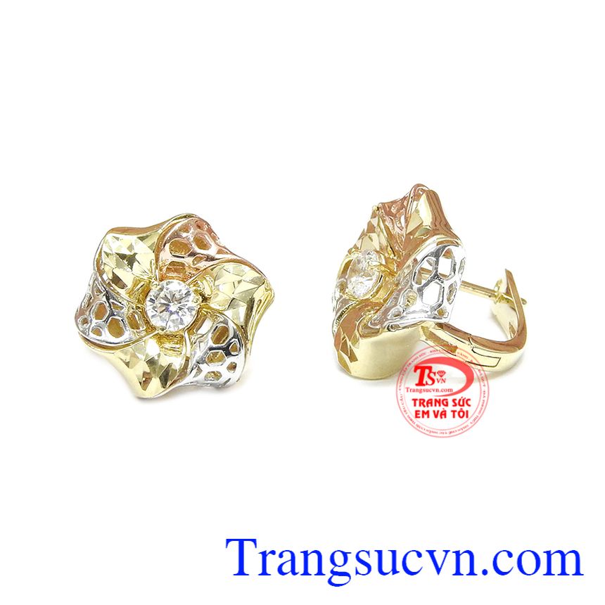 Hoa tai Hàn Quốc hoa mai,Hoa tai vàng tây,Trang sức nữ Hoa tai Hàn Quốc hoa mai,Hoa tai vàng tây,Trang sức nữ