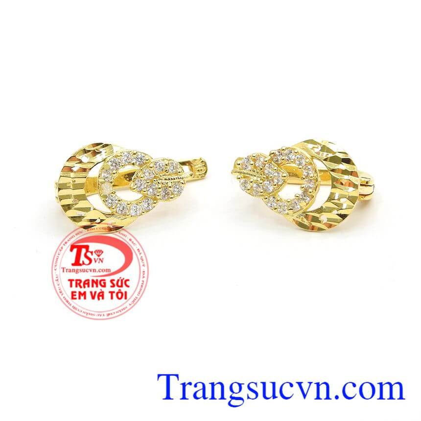 Hoa tai nắng mai,Hoa tai vàng đá quý,Trang sức nữ