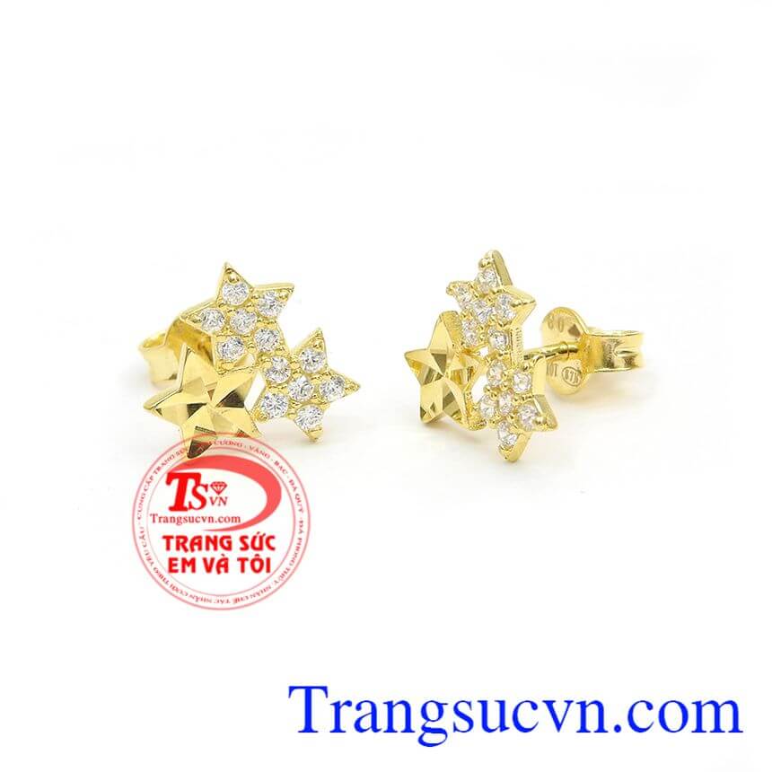 Hoa tai ngôi sao đẹp,Hoa tai vàng tây,Trang sức vàng Hoa tai ngôi sao đẹp,Hoa tai vàng tây,Trang sức vàng