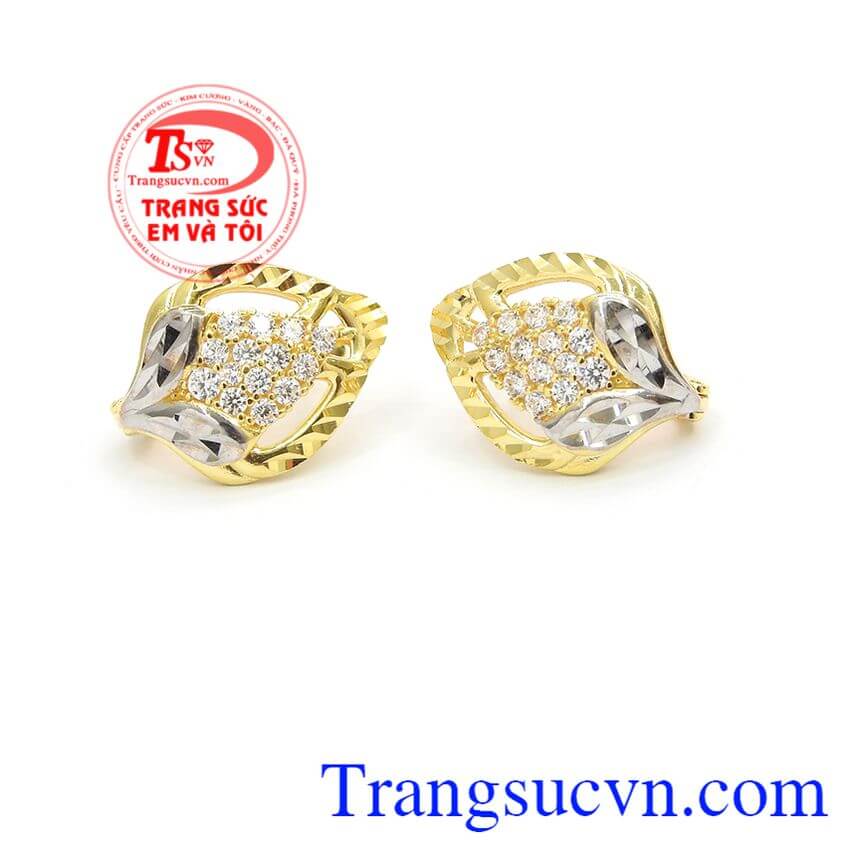 Hoa tai nụ hoa hồng,Hoa tai vàng tây,Trang sức vàng Hoa tai nụ hoa hồng,Hoa tai vàng tây,Trang sức vàng