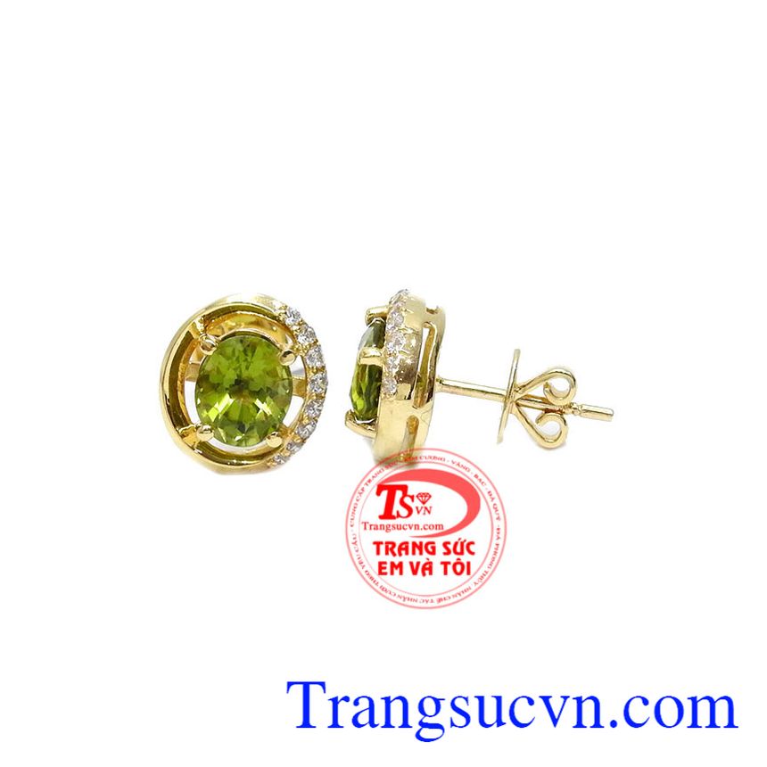 Hoa tai peridot dịu dàng,Trang sức nữ,Hoa tai vàng đá quý Hoa tai peridot dịu dàng,Trang sức nữ,Hoa tai vàng đá quý