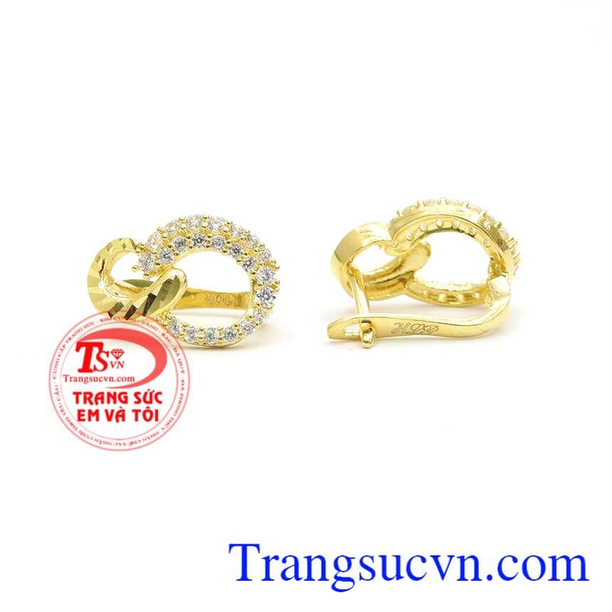 Hoa tài phát lộc,Hoa tai vàng đá quý,Trang sức nữ