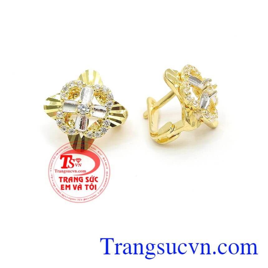 Hoa tai phú quý,Hoa tai vàng tây,Trang sức vàng Hoa tai phú quý,Hoa tai vàng tây,Trang sức vàng