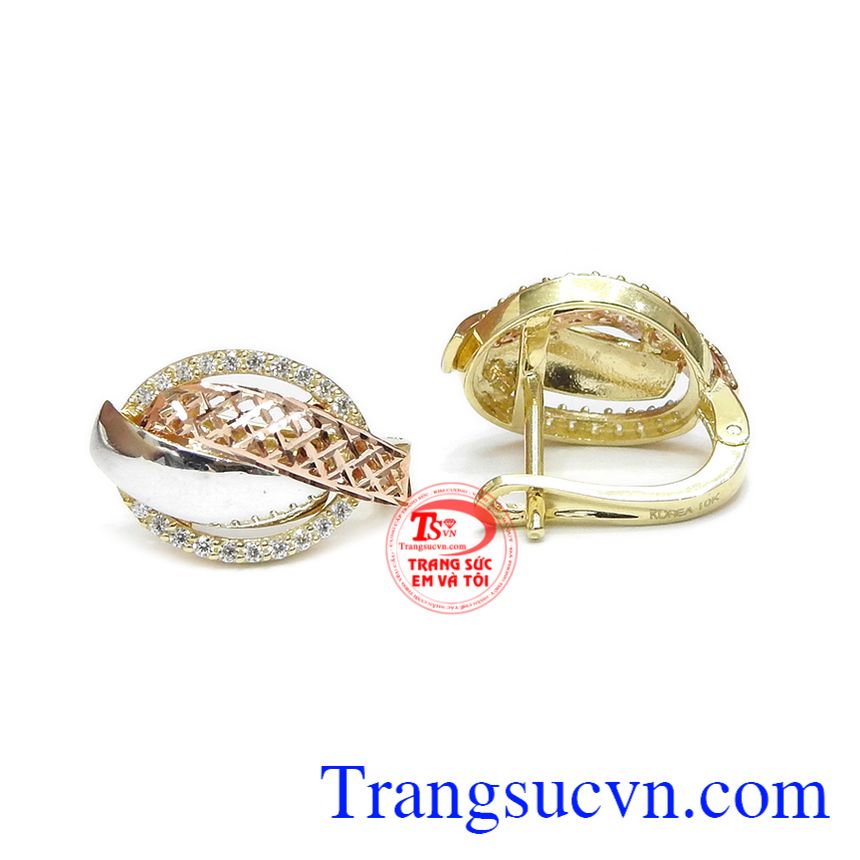 Hoa tai quý phái Hàn Quốc,Hoa tai vàng tây,Trang sức nữ Hoa tai quý phái Hàn Quốc,Hoa tai vàng tây,Trang sức nữ