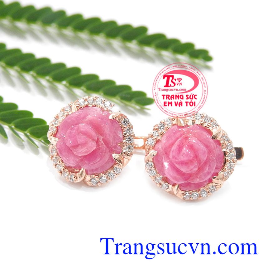 Hoa tai ruby sang trọng,Hoa tai Ruby,Trang sức nữ
