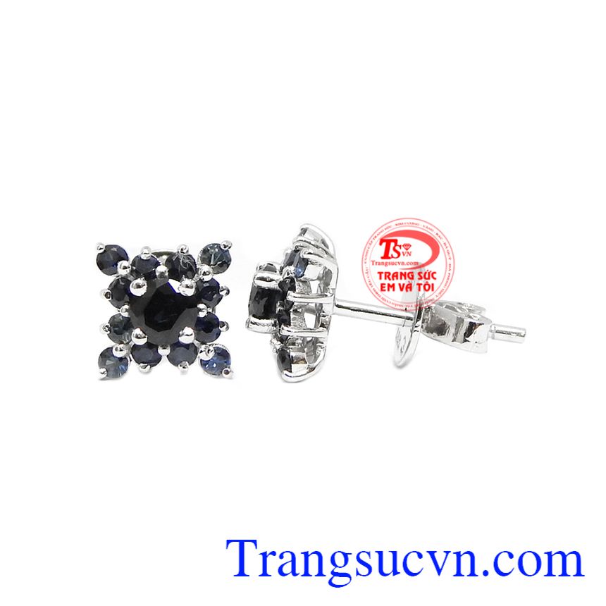 Hoa tai sapphire phú quý,Hoa tai Sapphire,Trang sức nữ