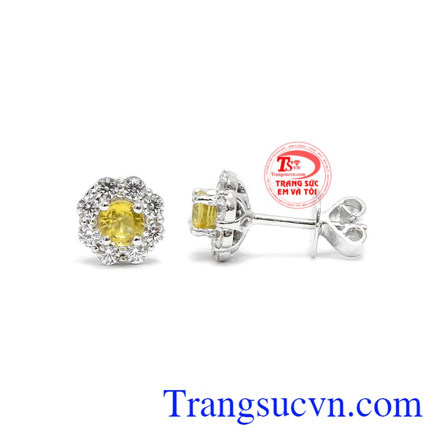 Hoa tai Sapphire thành công,Hoa tai vàng đá quý,Trang sức nữ Hoa tai Sapphire thành công,Hoa tai vàng đá quý,Trang sức nữ