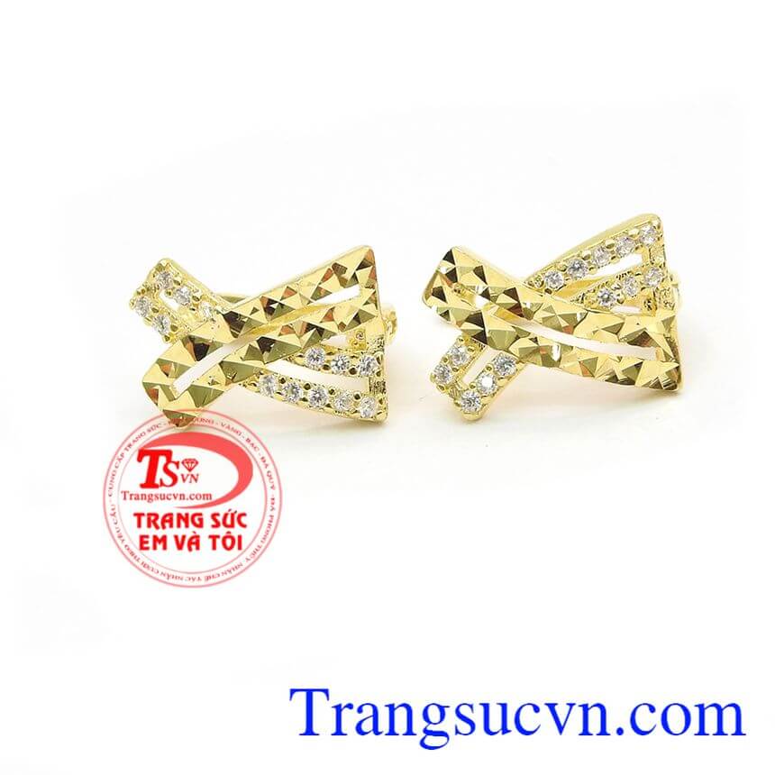 Hoa tai tài lộc,Hoa tai vàng đá quý,Trang sức vàng