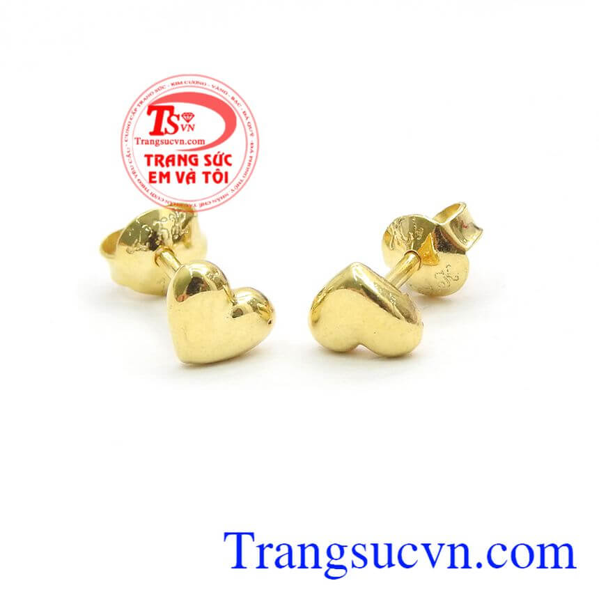 Hoa tai trái tim vàng,Hoa tai vàng tây,Trang sức vàng