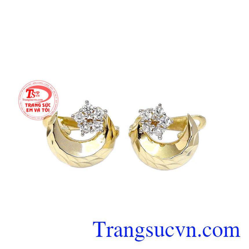Hoa tai trăng sao nhập khẩu,Hoa tai vàng tây,Trang sức nữ Hoa tai trăng sao nhập khẩu,Hoa tai vàng tây,Trang sức nữ
