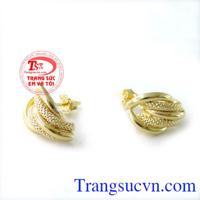 Hoa tai vàng 10k tạo điểm nhấn,Hoa tai vàng tây,Trang sức vàng