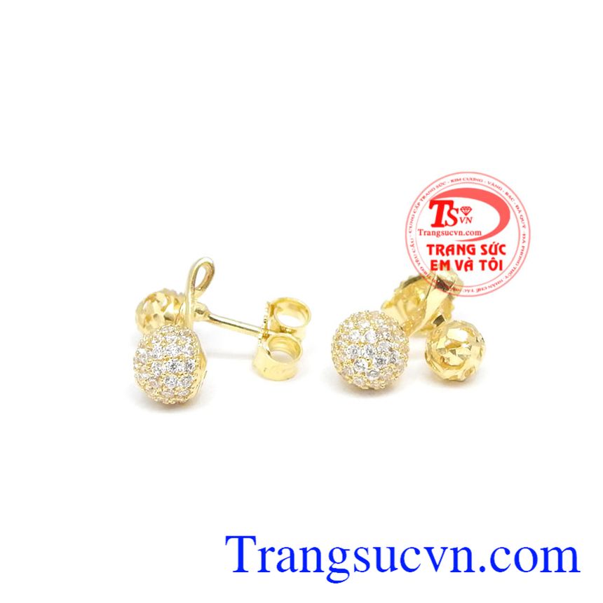 Hoa tai vàng Dio đôi,Hoa tai vàng tây,Trang sức nữ