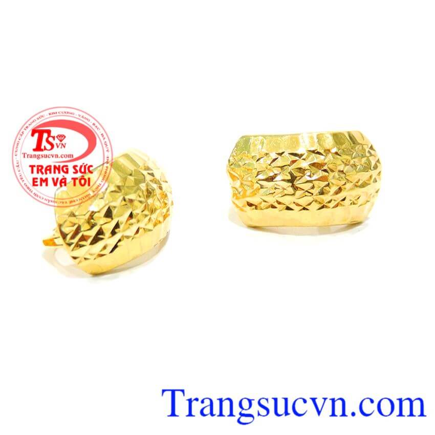 Hoa tai vàng Italy nữ đeo tai,Hoa tai vàng 18k,Trang sức vàng