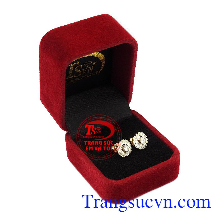 Hoa tai vàng mặt trời,Hoa tai vàng đá quý,Trang sức nữ