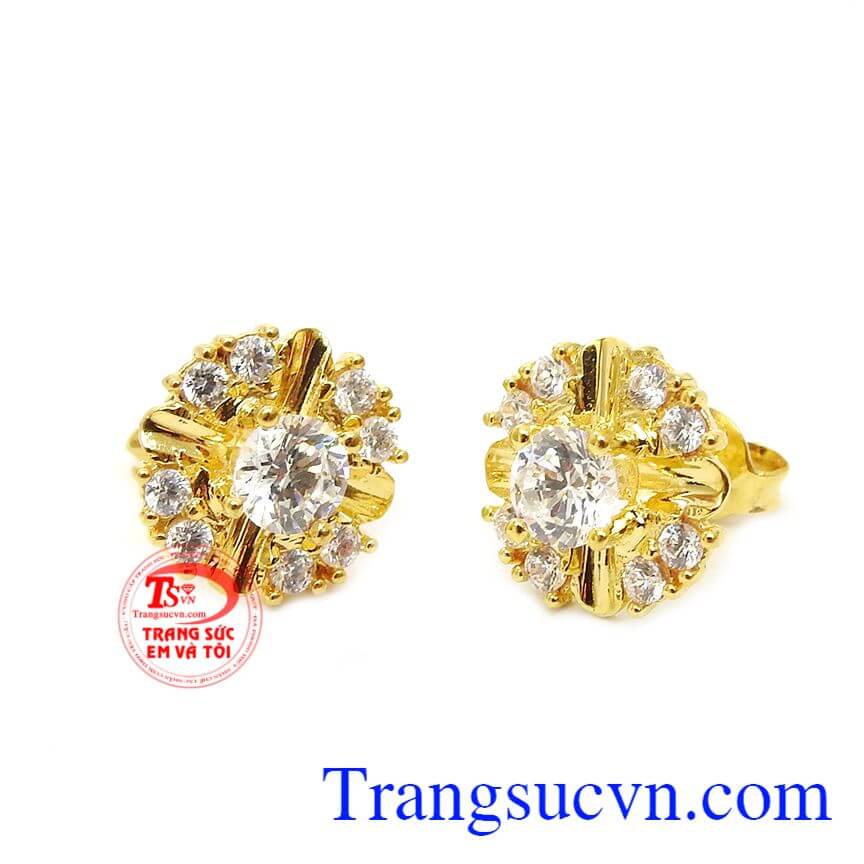 Hoa tai vàng rạng ngời,Hoa tai vàng tây,Trang sức vàng Hoa tai vàng rạng ngời,Hoa tai vàng tây,Trang sức vàng