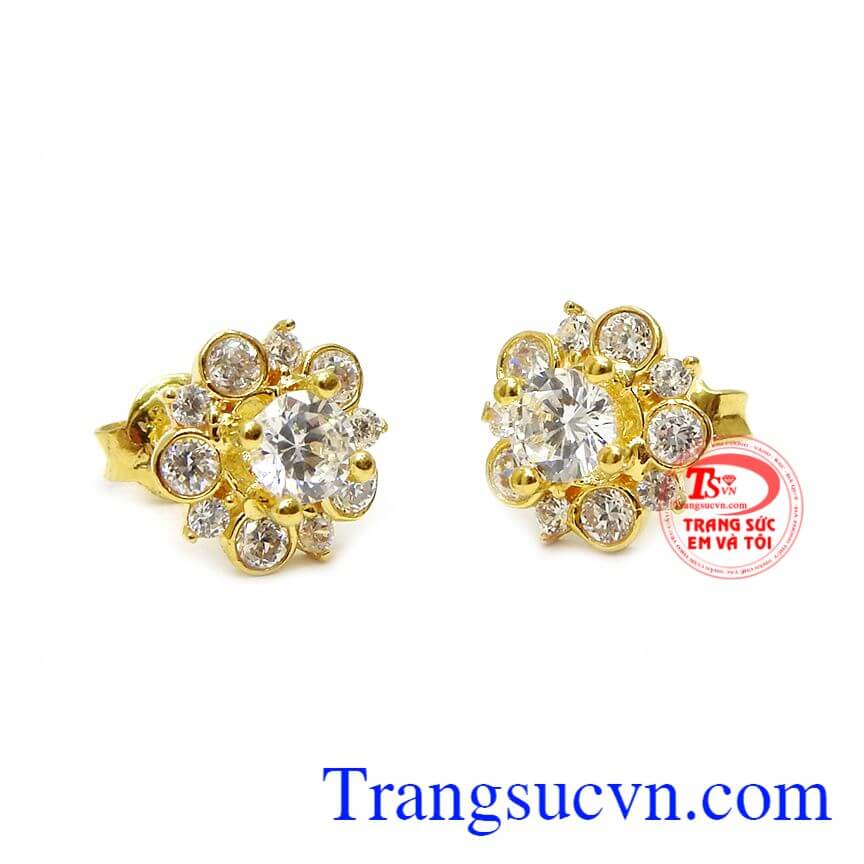 Hoa tai vàng rạng rỡ,Hoa tai vàng tây,Trang sức nữ Hoa tai vàng rạng rỡ,Hoa tai vàng tây,Trang sức nữ