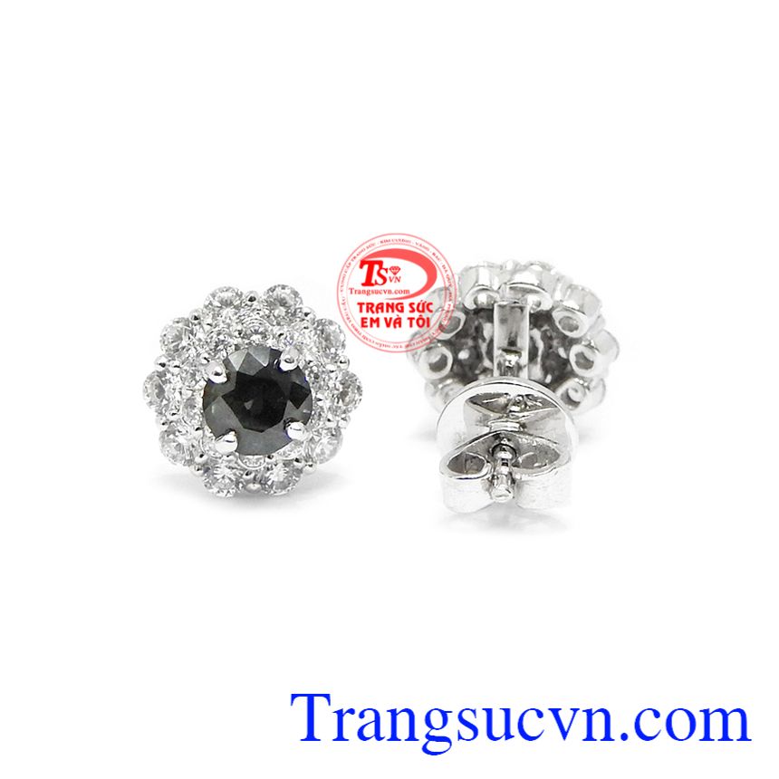 Hoa tai vàng sapphire hưng vượng,Hoa tai Sapphire,Trang sức nữ Hoa tai vàng sapphire hưng vượng,Hoa tai Sapphire,Trang sức nữ
