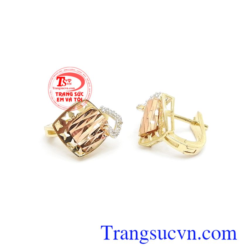 Hoa tai vàng tây phong cách,Hoa tai vàng đá quý,Trang sức nữ Hoa tai vàng tây phong cách,Hoa tai vàng đá quý,Trang sức nữ