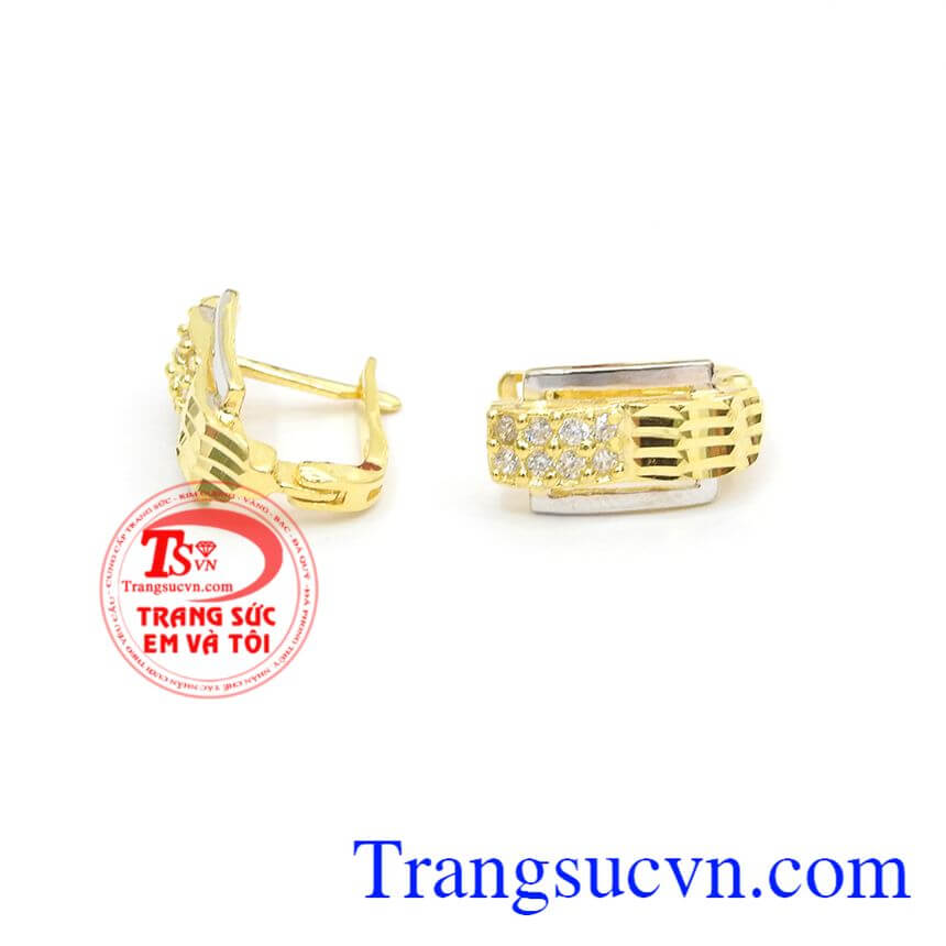Hoa tai vàng tây thanh lịch,Hoa tai vàng tây,Trang sức vàng Hoa tai vàng tây thanh lịch,Hoa tai vàng tây,Trang sức vàng