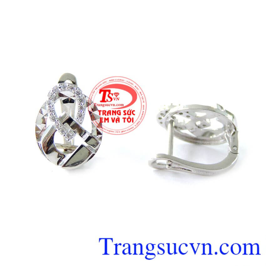 Hoa tai vàng trắng thời trang,Hoa tai vàng tây,Trang sức vàng Hoa tai vàng trắng thời trang,Hoa tai vàng tây,Trang sức vàng