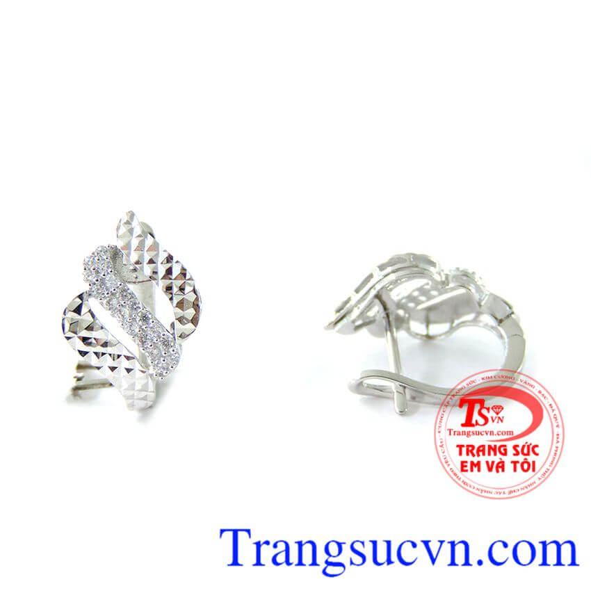 Hoa tai vàng trắng xinh 10k,Hoa tai vàng đá quý,Trang sức vàng Hoa tai vàng trắng xinh 10k,Hoa tai vàng đá quý,Trang sức vàng
