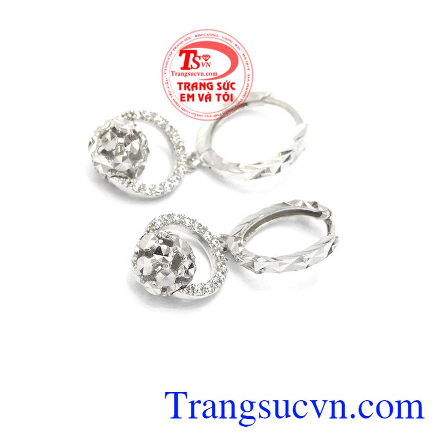 Hoa tai vàng trắng xinh xắn,Trang sức nữ,Hoa tai vàng tây Hoa tai vàng trắng xinh xắn,Trang sức nữ,Hoa tai vàng tây