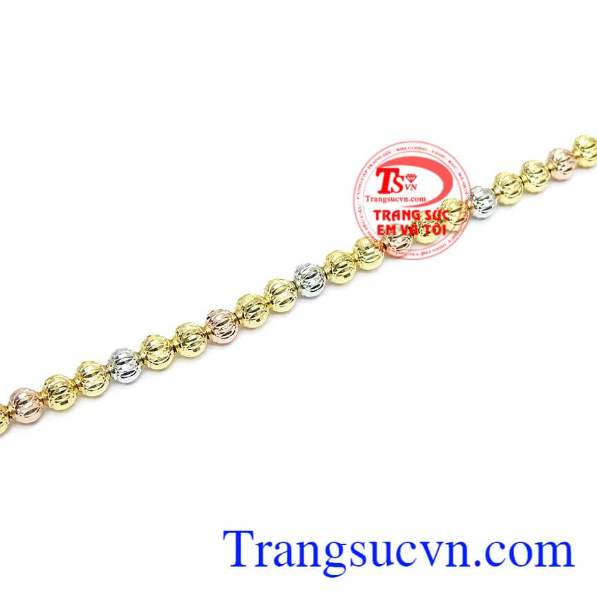 Lắc bi nhập khẩu vàng 18k,Lắc vàng tây đá quý,Trang sức vàng Lắc bi nhập khẩu vàng 18k,Lắc vàng tây đá quý,Trang sức vàng