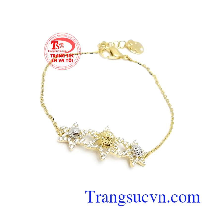 Lắc tay ngôi sao đáng yêu 10k,Lắc vàng tây đá quý,Trang sức vàng Lắc tay ngôi sao đáng yêu 10k,Lắc vàng tây đá quý,Trang sức vàng