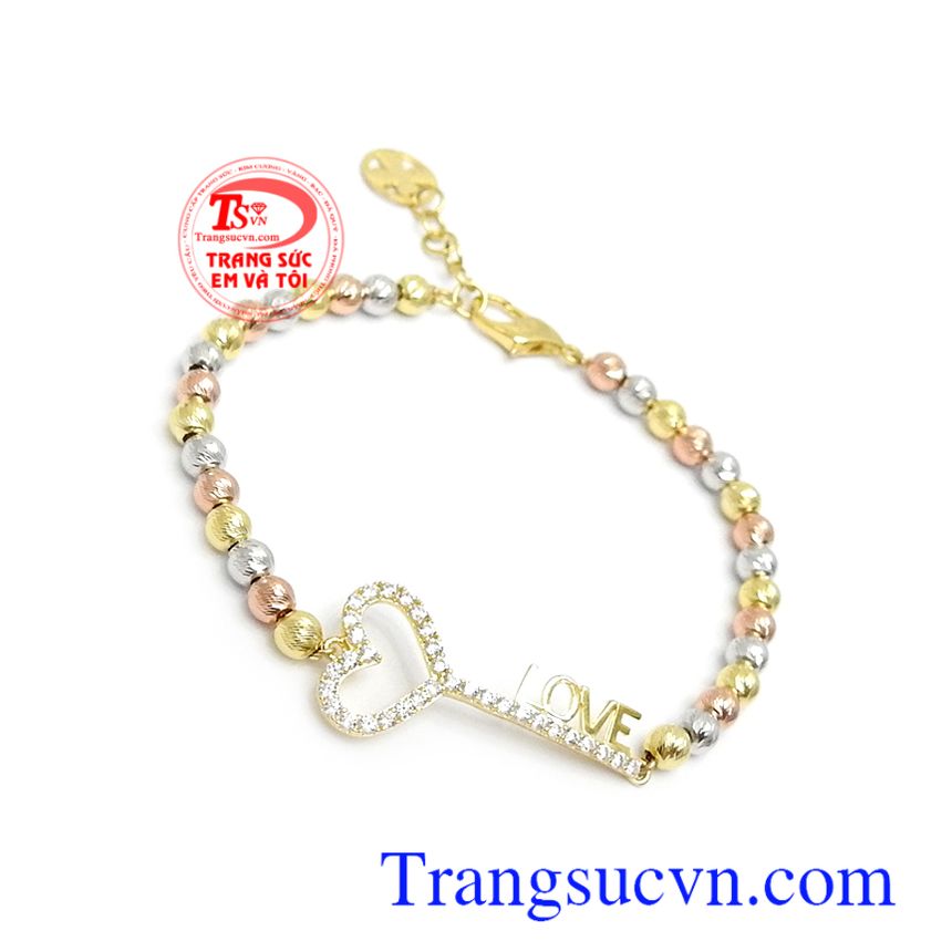 Lắc tay vàng 10k chìa khóa tình yêu,Lắc tay nữ vàng,Trang sức vàng Lắc tay vàng 10k chìa khóa tình yêu,Lắc tay nữ vàng,Trang sức vàng