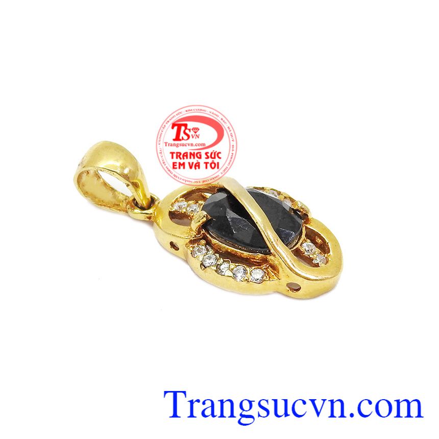 Mặt đá Sapphire vàng tây, mặt dây chuyền đẹp, mặt dây chuyền nữ