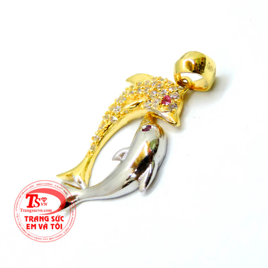 Mặt dây cá heo vàng, mặt dây vàng tây, mặt dây xinh xắn Mặt dây cá heo vàng, mặt dây vàng tây, mặt dây xinh xắn