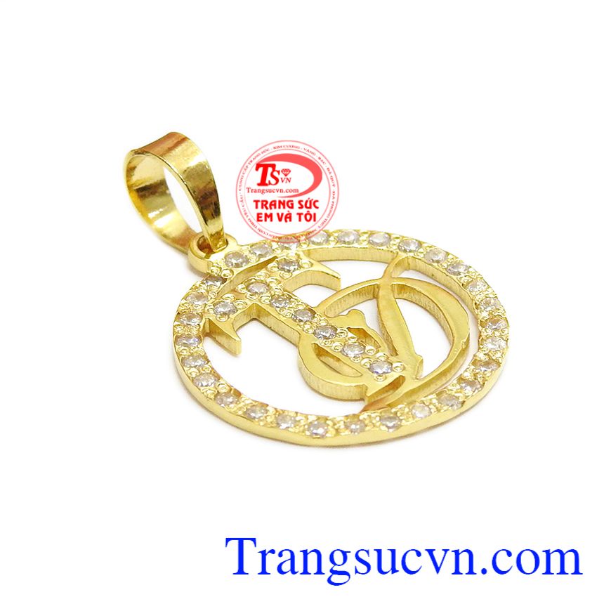 Mặt dây chuyền chữ TD vàng 18k, mặt dây vàng tây, mặt dây đẹp Mặt dây chuyền chữ TD vàng 18k, mặt dây vàng tây, mặt dây đẹp