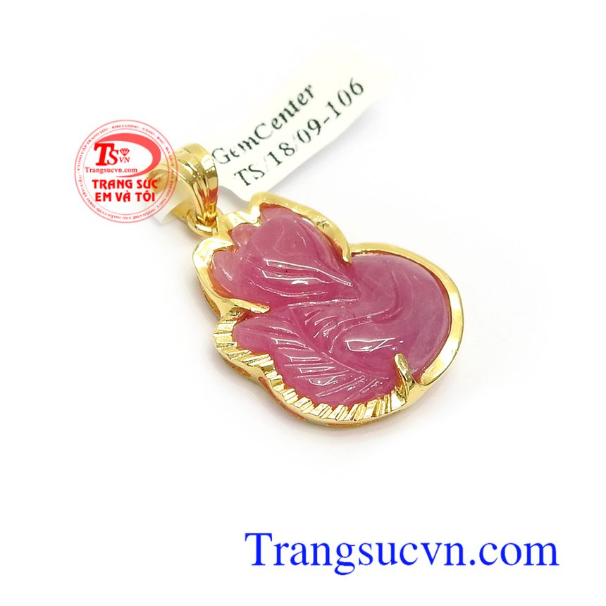 Mặt D&acirc;y Chuyền Hồ Ly Quyền Lực, mặt d&acirc;y v&agrave;ng t&acirc;y, mặt d&acirc;y đ&aacute; qu&yacute;