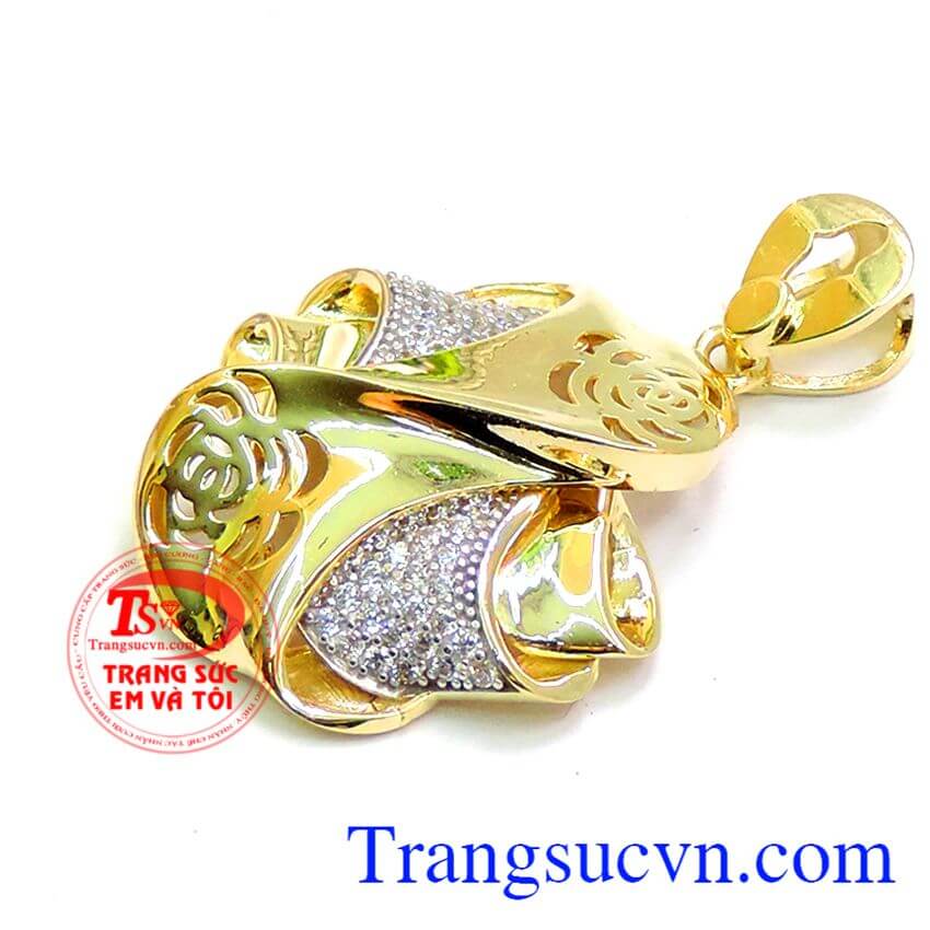 Mặt dây chuyền hoa hồng tình yêu, mặt dây vàng tây, mặt dây đẹp