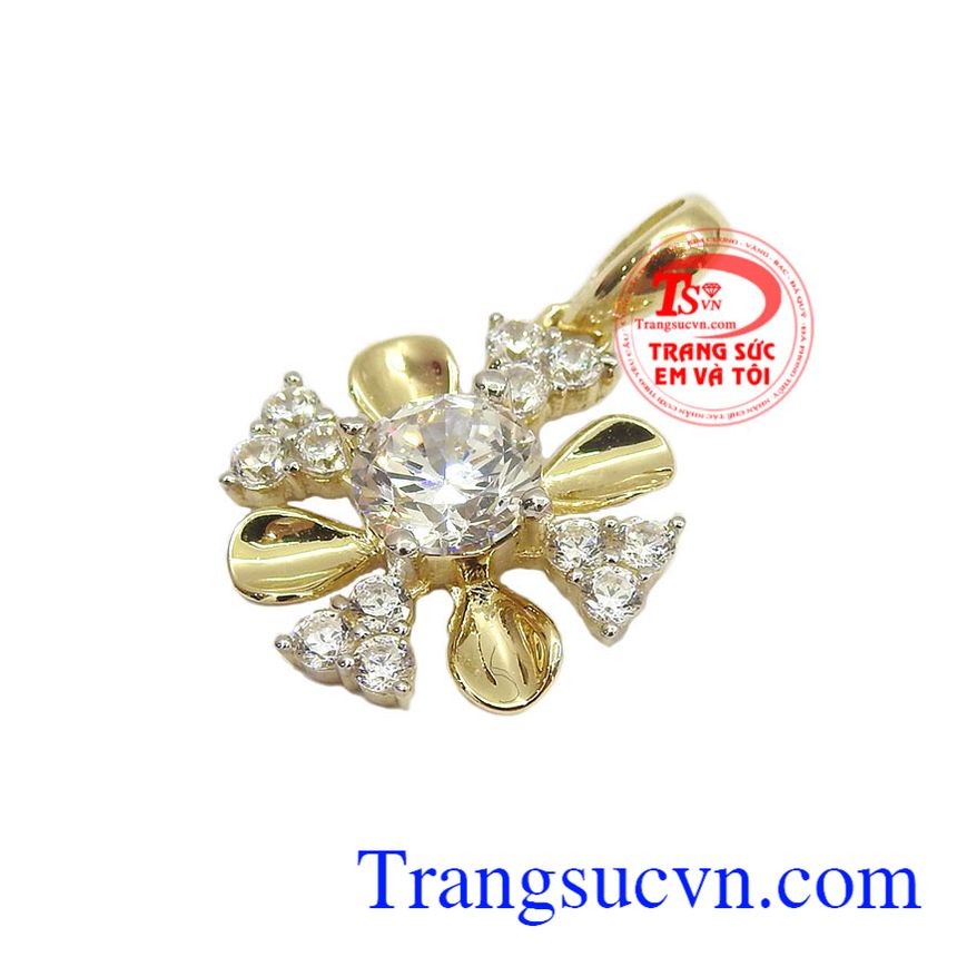 Mặt dây chuyền hoa vàng đẹp, mặt dây vàng tây đẹp, mặt dây nữ xinh xắn