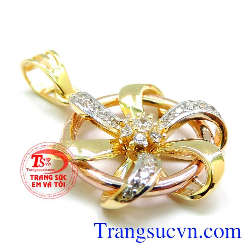 Mặt dây chuyền vàng hoa lồng yêu thương, mặt dây đẹp, mặt dây vàng tây