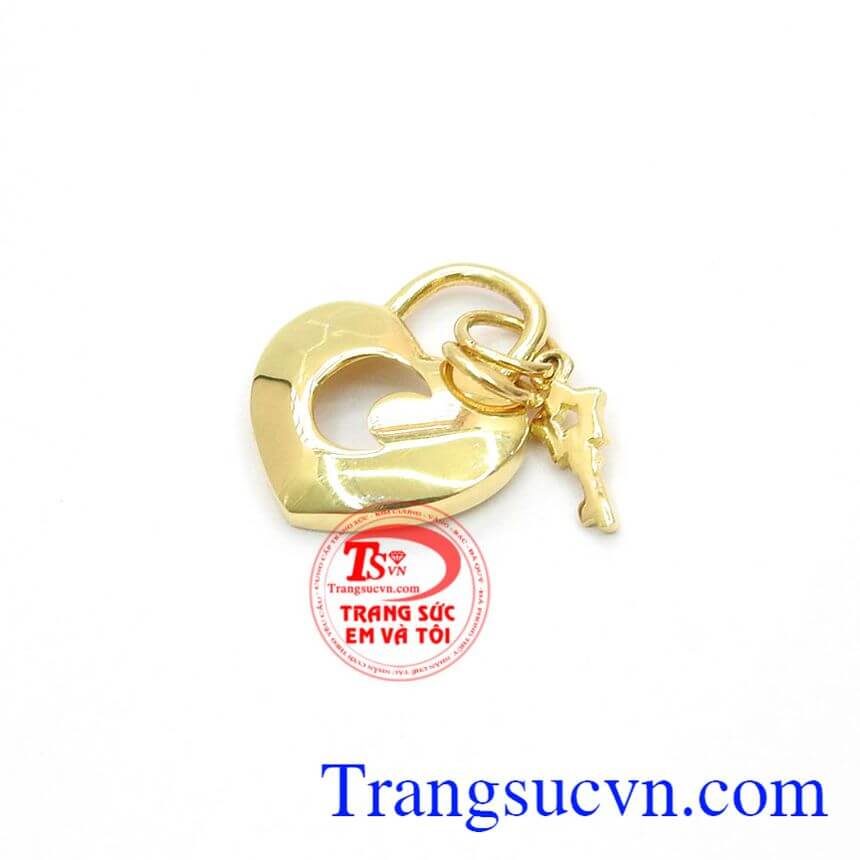 Mặt Dây Chuyền Vàng Khóa Trái Tim,Mặt dây vàng đá quý,Trang sức nữ Mặt Dây Chuyền Vàng Khóa Trái Tim,Mặt dây vàng đá quý,Trang sức nữ