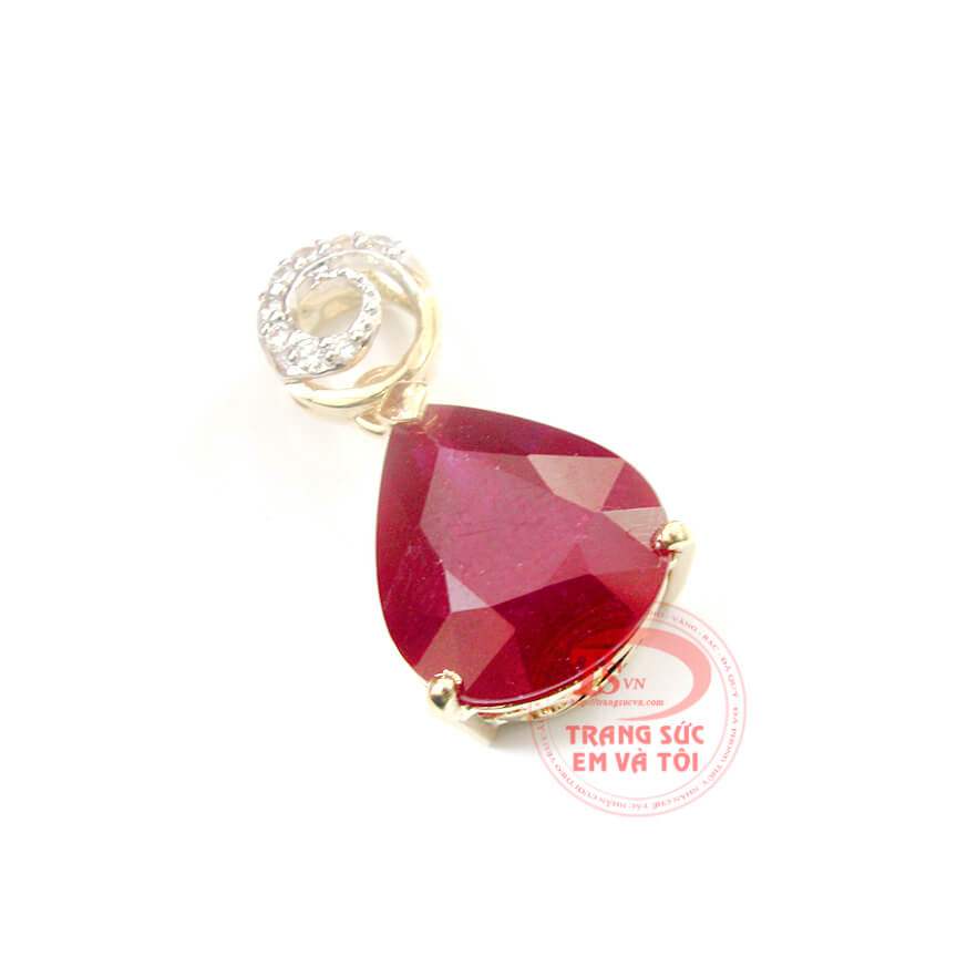 Mặt dây đá quý ruby giọt nước/facet,Trang sức vàng,trang sức nữ Mặt dây đá quý ruby giọt nước/facet,Trang sức vàng,trang sức nữ