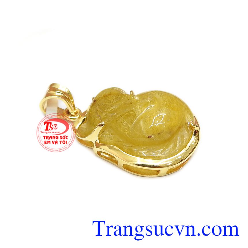 Mặt dây hồ ly thạch anh tóc đẹp, mặt dây thạch anh, mặt dây đá quý