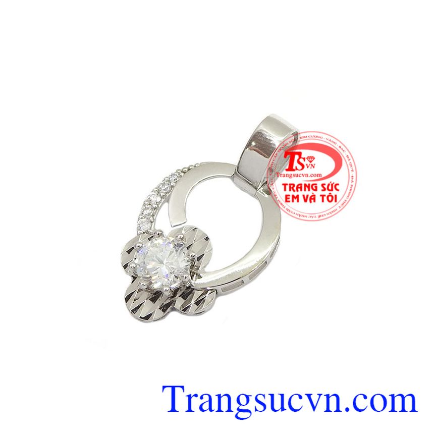 Mặt dây hoa Korea vàng trắng, Mặt dây vàng, Mặt dây vàng tây đẹp