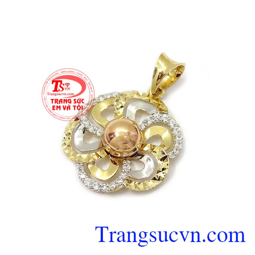 Mặt dây hoa vàng nữ sang trọng,Mặt dây chuyền vàng,Trang sức bộ Mặt dây hoa vàng nữ sang trọng,Mặt dây chuyền vàng,Trang sức bộ
