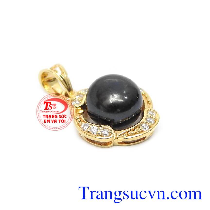 Mặt dây ngọc trai đen sang trọng, mặt dây đá quý, bộ trang sức vàng