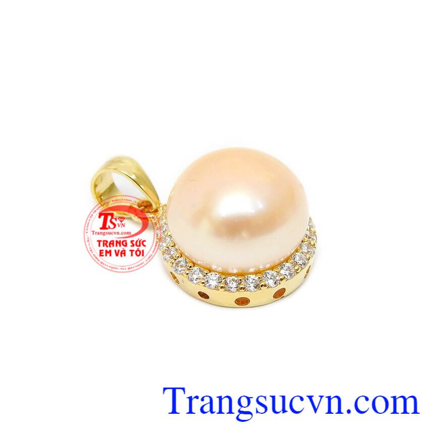 Mặt dây ngọc trai hồng đáng yêu, mặt dây ngọc trai, mặt dây vàng đá quý Mặt dây ngọc trai hồng đáng yêu, mặt dây ngọc trai, mặt dây vàng đá quý