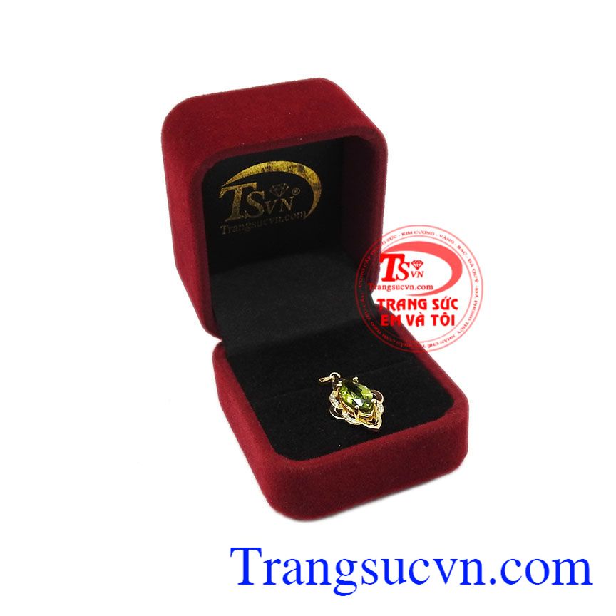 Mặt dây peridot sang trọng,Mặt dây vàng đá quý,Trang sức nữ