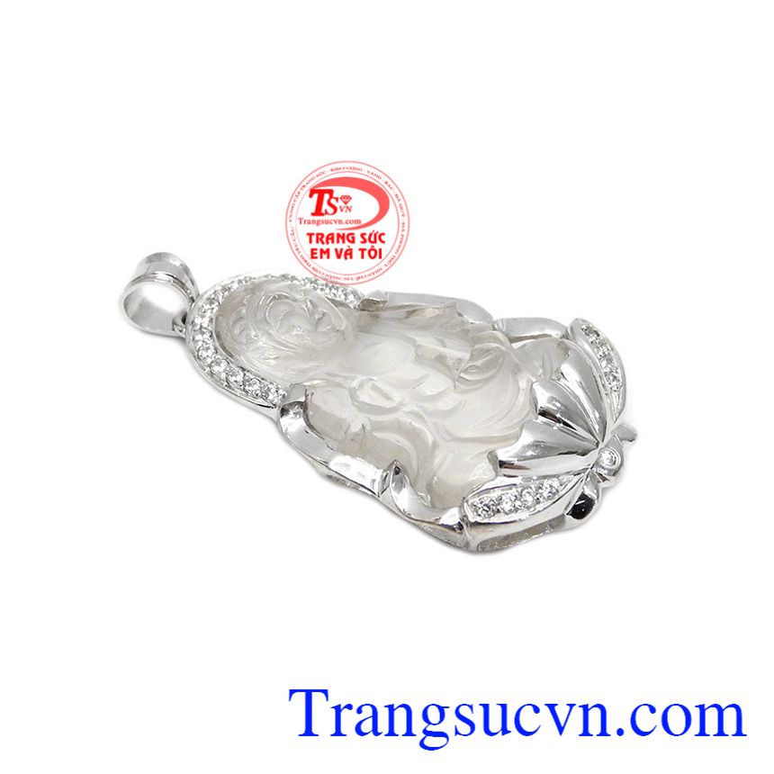 Mặt dây phật bà thạch anh trắng,Trang sức nam,Mặt dây chuyền nam Mặt dây phật bà thạch anh trắng,Trang sức nam,Mặt dây chuyền nam